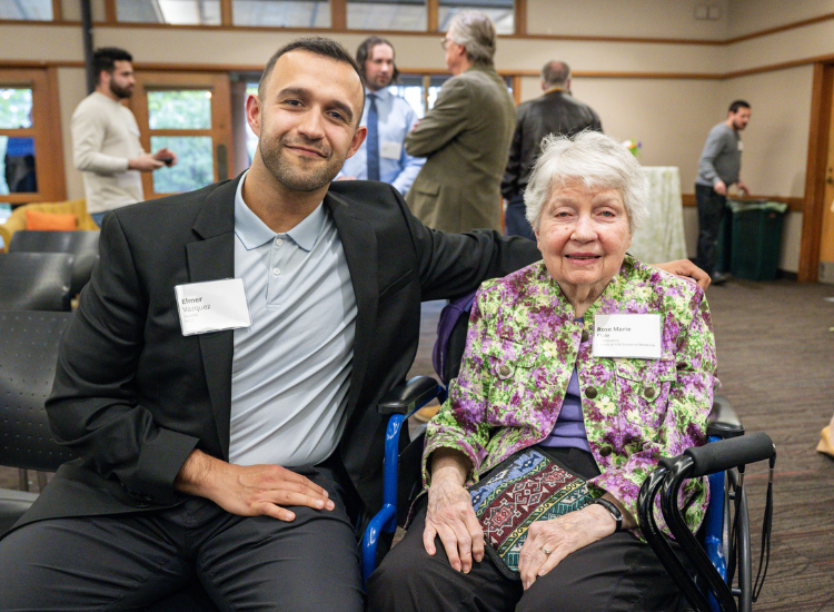 A UW School of Medicine alum and a Friend of the UW School of Medicine at Scholarship Social, 2024