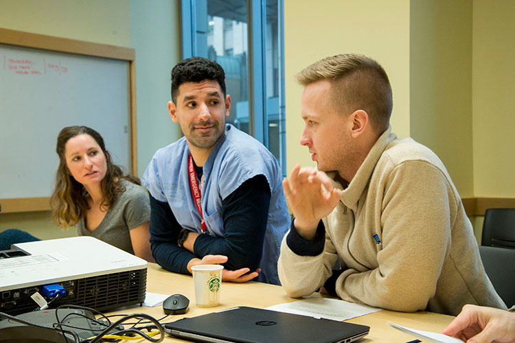 UW School of Medicine students participate in GRE (Graduate Research and Education) training.